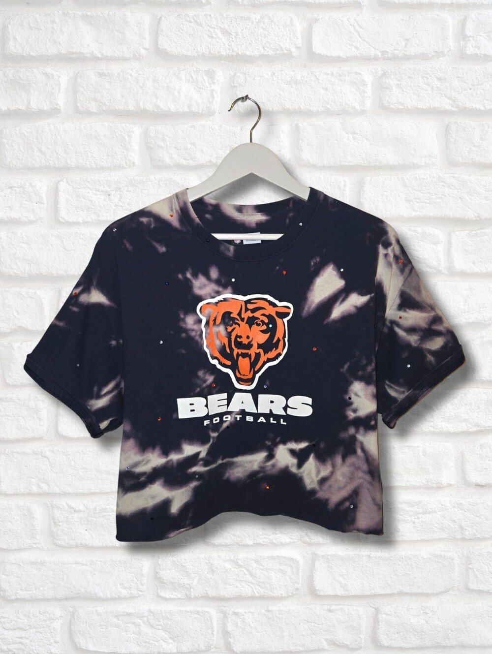 Chicago Bears Crop Top W/Rhinestones